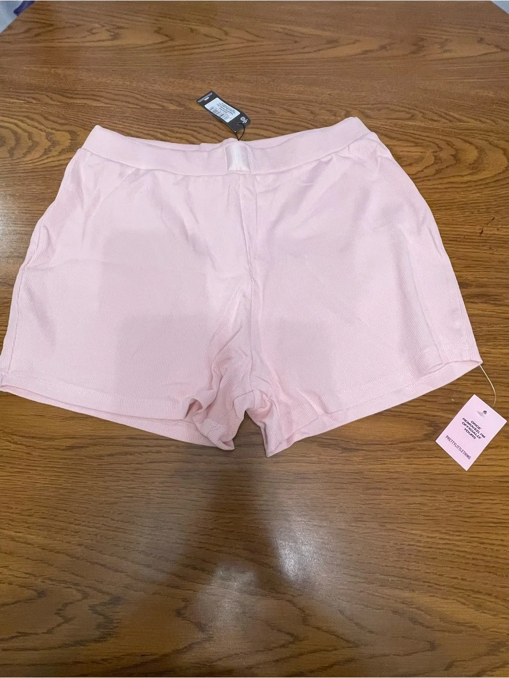 PRETTYLITTLETHING PINK SLEEP TONAL SATIN EMBLEM BOXER SHORTS